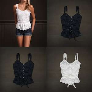 Hollister by Abercrombie womens Pretty Lace Overlay Tank Top T Shirt 
