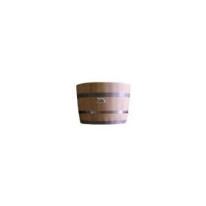 Oak Barrel Washtub Display With Handle 