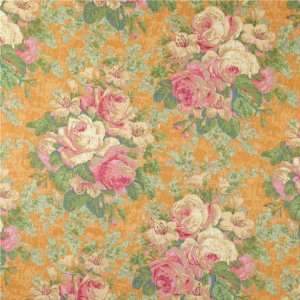   Wide Lilly Rose Tangerine Fabric By The Yard Arts, Crafts & Sewing