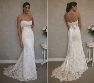 New White/Ivory Lace Sweetheart Wedding Dress Bridal Gown Stock Sz 6 8 