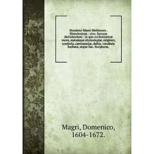   Sac. ScripturÃ¦, Domenico, 1604 1672. Magri  Books