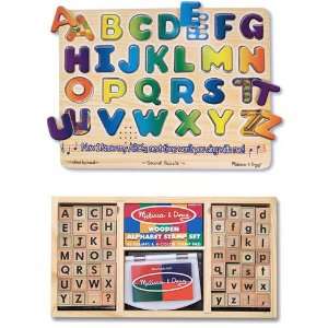  Melissa & Doug Alphabet Stamp Set and Alphabet Sound 