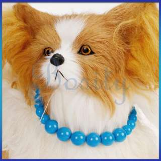 Dog Pet Cat Necklace Beaded Necklace Blue  