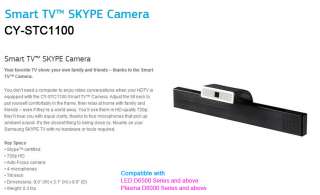 SAMSUNG Smart TV Web Camera Skype Camera CY STC1100 ★  