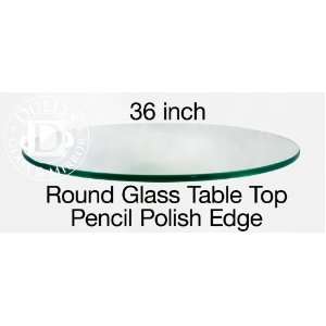  Glass Table Top 36 Round, 3/8 Thick, Pencil Edge 