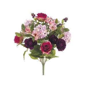  Faux 18.5 Rose/Hydrangea/Alstroemeria Bush Purple Beauty 