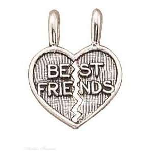   Necklace With BEST FRIENDS Two Piece Shareable Heart Pendants Jewelry
