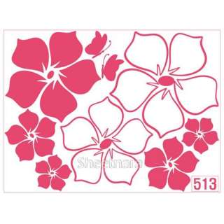 WD 513 FLOWER & BUTTERFLY Graphic Wall Decor Sticker  