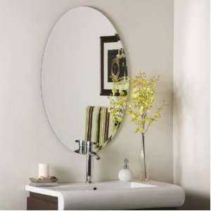   SSM2436 Large Oval Frameless Bathroom Mirror SSM2436