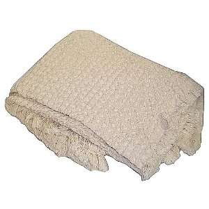  Waffle Weave Solid Cream Afgan Throw Blanket