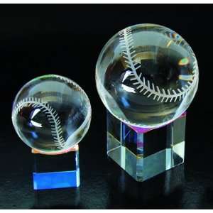  Baseball Crystal Trophy with Rainbow Base   Small