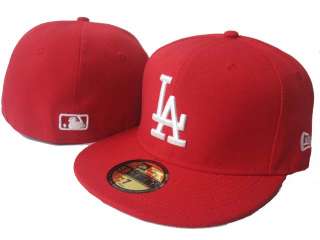 New Era Fitted Hat 5950 Los Angeles Dodgers Red/White  