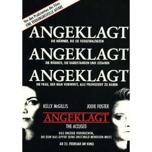 The Accused Poster German 27x40 Jodie Foster Kelly 