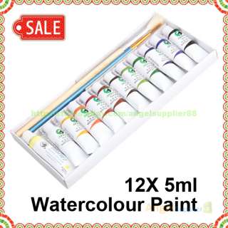 12 Tubes of 5ml Watercolour Artists Water Color Paint A  