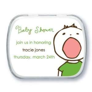  Personalized Mint Tins   Green Screaming Baby Shower Mint 