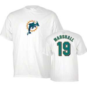Brandon Marshall Miami Dolphins White Reebok Name & Number T Shirt