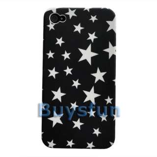 Black Stylish Star Hard Case Back Cover For iPhone 4 4G  