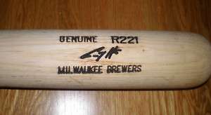BREWERS Corey Hart game used bat Louisville Slugger Milwaukee  