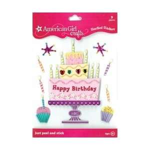  American Girl Stacked Stickers Birthday; 3 Items/Order 