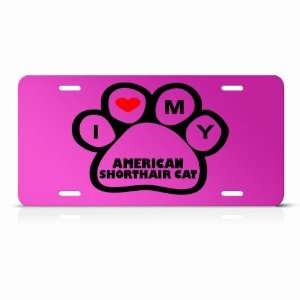  American Shorthair Cats Pink Animal Metal License Plate 