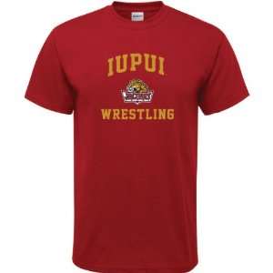  IUPUI Jaguars Cardinal Red Wrestling Arch T Shirt Sports 