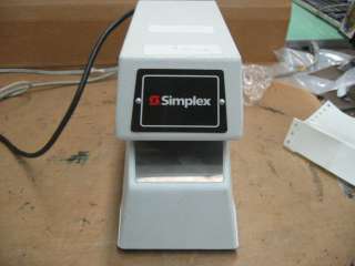 Simplex 1605 9004 Automatic Punch Time Recorder  