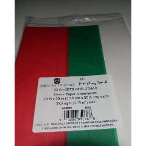  American Greetings Red, Green & White Gift Tissue Paper 