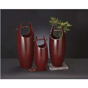  Howard Elliott Scarlet Red Glaze Pitcher Vase 1204A/B/C 