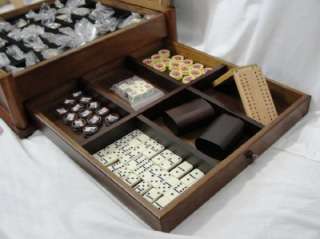 History Channel Wood Box Civil War Chess Set Checker Backgammon 