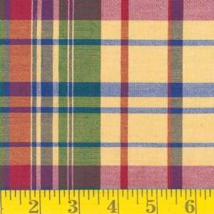  45 Wide Yarn Dyed Shirting Red/Yellow Plaid Fabric By 
