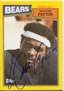 WALTER PAYTON 1987 Topps Card Autographed  