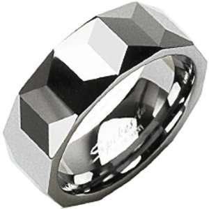  Size 10 Spikes Tungsten Carbide Prism Ring Jewelry