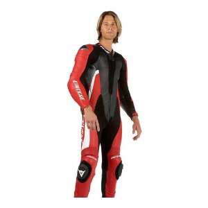  DAINESE STEEL PERFORATED BLACK/RED LEATHER SUIT eur 56 