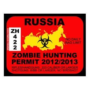  Russia Zombie Hunting Permit 2012 (Bumper Sticker 