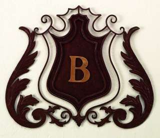 Medallion Leaf & Scroll MONOGRAMMED IRON WALL GRILLE  