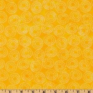  44 Wide Lift Your Spirits Circles Yellow Fabric By The 