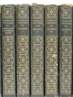   THOREAU 20 vol LEATHER SET Antique WALDEN Edition RARE 1906  