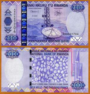 Rwanda / Africa, 2000 (2,000) Francs, 2007, P NEW, UNC  
