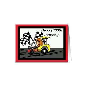  Drag Racing 100th Birthday Card Card Toys & Games