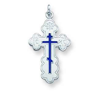  Sterling Silver Eastern Orthodox Cross Pendant Jewelry