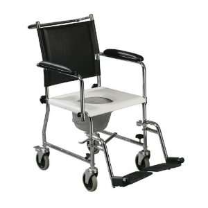  Portable Upholstered Wheeled Drop Arm Commode Health 