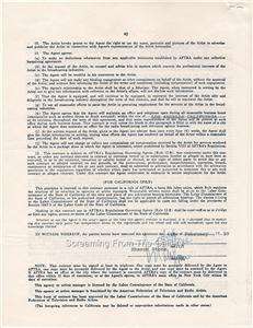 Sharon Stone Hand Sign 4 page Contract Autographed 1989  