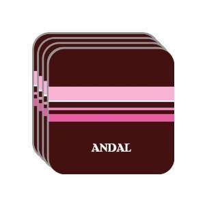 Personal Name Gift   ANDAL Set of 4 Mini Mousepad Coasters (pink 