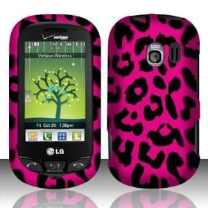 For LG Extrovert VN271 (Verizon) Rubberized Pink Leopard Design Snap 