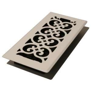 Decor Grates FS212 WH Scroll Metal Floor Register, White, 2 Inch by 12 