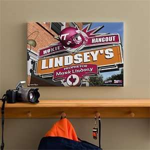  Personalized College Football Pub Sign Canvas   Virginia Tech 
