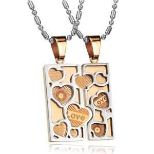   Puzzle 316l Stainless Steel Couples Necklace Lovers Gifts Jewelry
