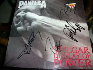 Pantera Signed Vinyl Lp Vulgar Display Of Power Dimebag  