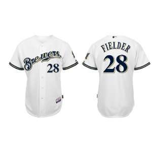 Milwankee Brewers #28 Prince Fielder White 2011 MLB Authentic Jerseys 