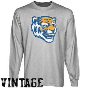  Memphis Tigers Apparel  Memphis Tigers Ash Distressed Logo Vintage 